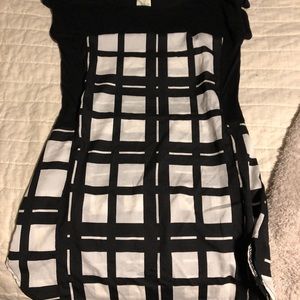 Black and white silky and cotton top